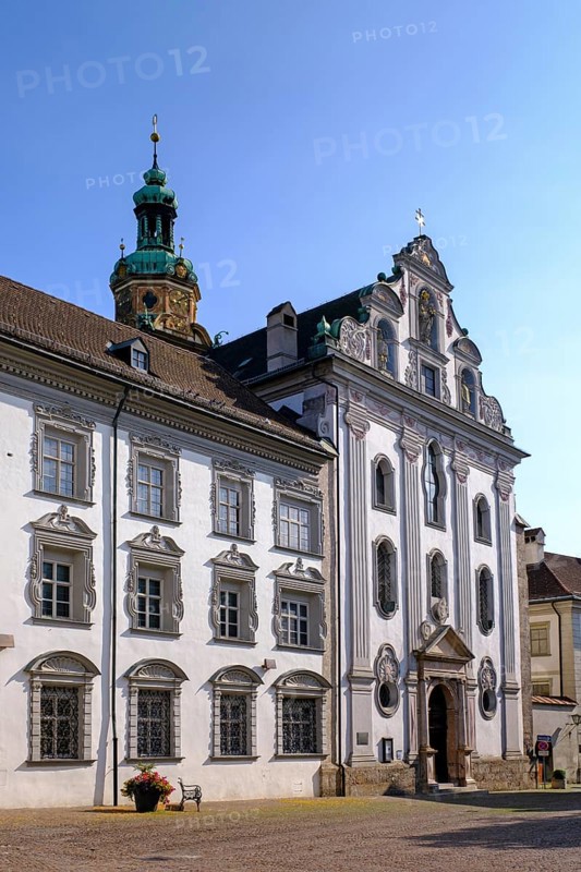 Sacred Heart Basilica with Sacred Heart Monastery, Stiftsplatz, Hall in Tyrol, Inntal, Tyrol, Austria, Europe