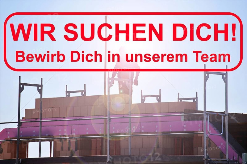Job application construction worker: We are looking for you lettering