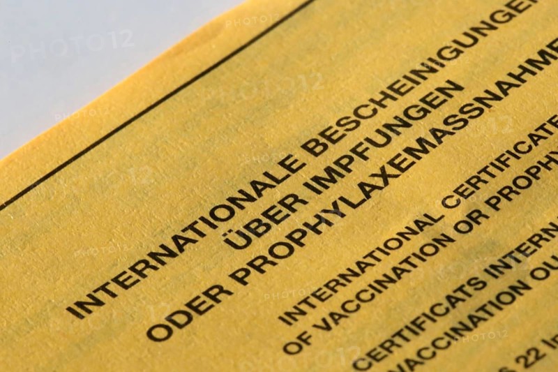 Close-up of a vaccination card