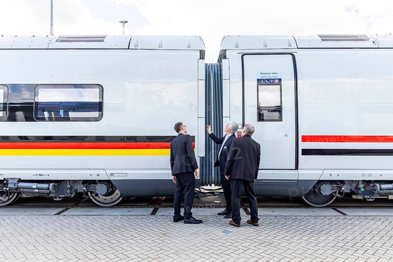 Velaro Egypt from Siemens Mobility. The company presents the first Velaro high-speed train for Egypt. Built for use in extreme climatic and sandy conditions. InnoTrans 2024. international trade fair for railway and transport technology. Messe Berlin.Berlin, Germany, Europe