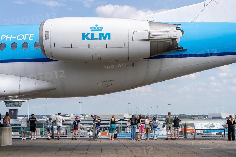 Amsterdam Schiphol Airport, visitor terrace, old Fokker aeroplane, Amsterdam, Netherlands