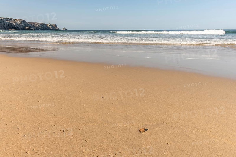 Fine sandy beach on the Atlantic coast. Camaret sur mer, Crozon, Finistere, Brittany, France, Europe