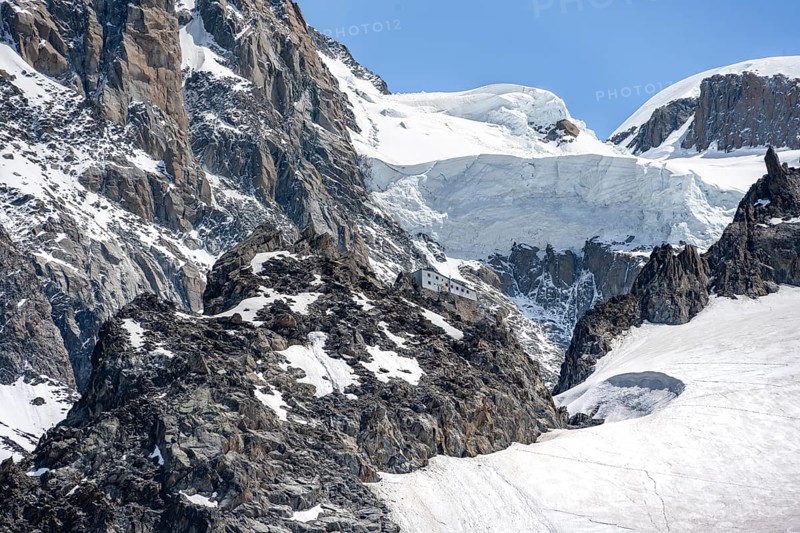 High alpine mountain landscape, glaciers and mountain peaks, La Jonction, Chamonix, Haute-Savoie, France, Europe