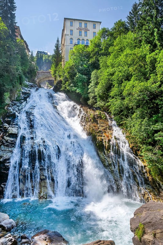 Waterfall of the Gasteiner Ache in the centre, Bad Gastein, Gastein Valley, Hohe Tauern, Pongau, Salzburg Province, Austria, Europe