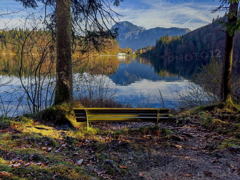 Autumn atmosphere at Hechtsee lake near Kufstein, Tyrol, Austria, Europe