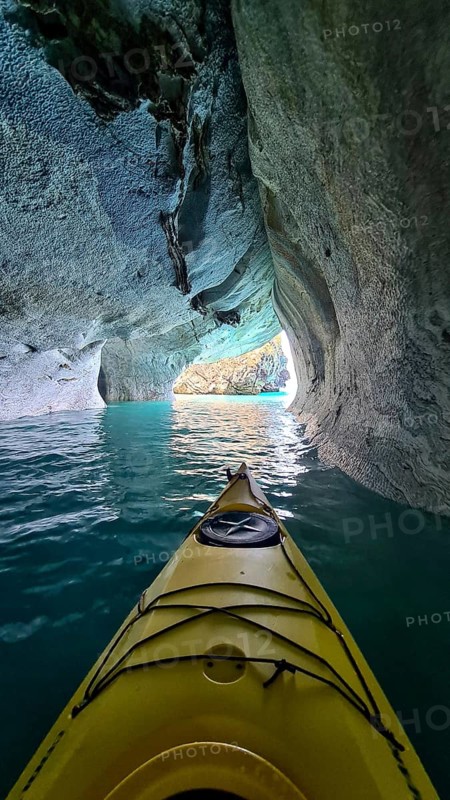 Capillas de Marmol in Lago General Carrera in Patagonia on the Carretera austral, Patagonia, Chile, South America