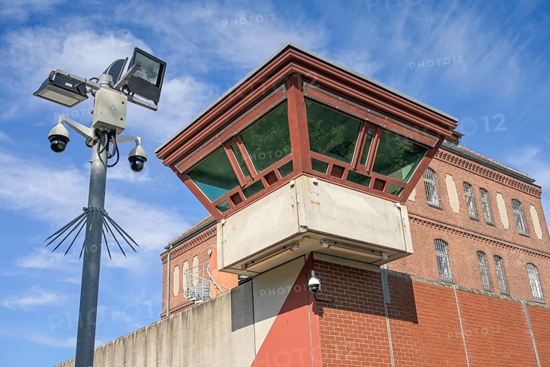Watchtower and Wall, Tegel Prison, Seidelstraße, Reinickendorf, Berlin, Germany, Europe