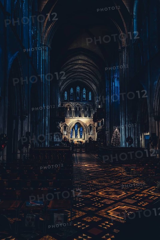 St patrick cathedral in Dublin at Christmas time in Ireland