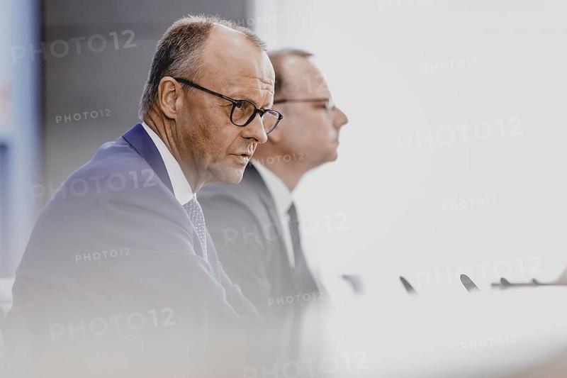 Friedrich Merz, CDU party chairman, at the Federal Press Conference on the consequences of Solingen. Berlin, 27.08.2024