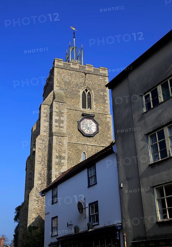 Clock tower church of Saint Mary, Diss, Norfolk, England, UK