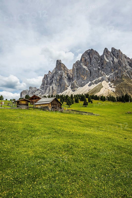 Gschnagenhardt Alm, Geislerspitzen, Villnöss Valley, Sass Rigais, Dolomites, South Tyrol, Italy, Europe