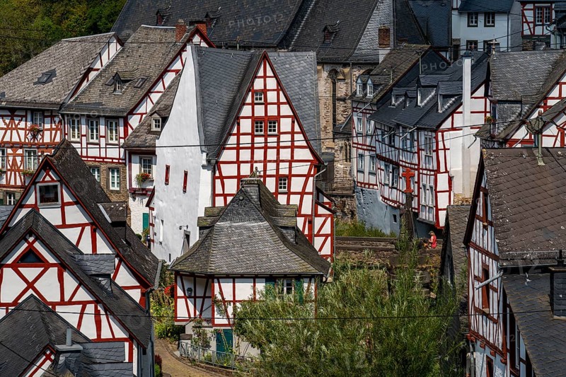 Monreal, idyllic half-timbered village in the Elz valley, in the district of Mayen-Koblenz, in Rhineland-Palatinate, Germany, Europe