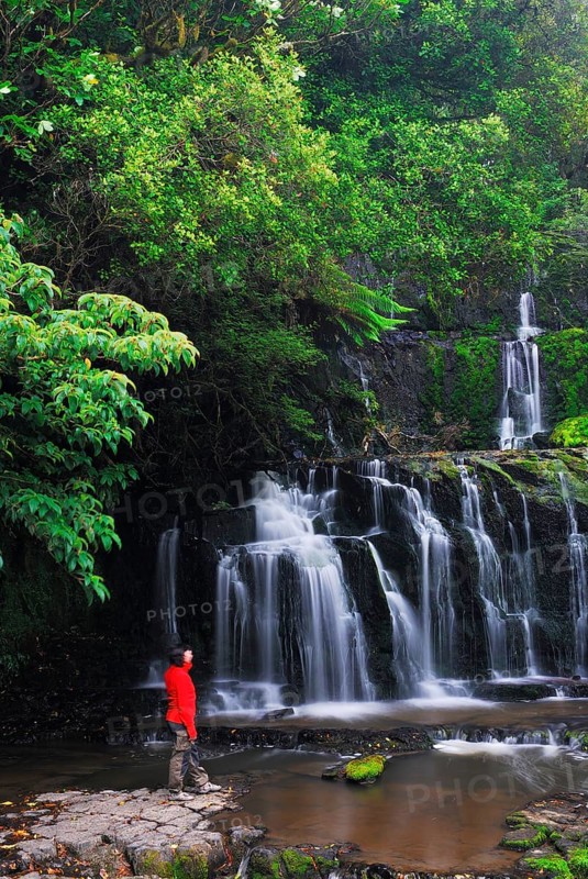 Purakaunui Falls, Catlins Forest Park, Otago, South Island New Zealand, Parakaunui Falls, Otago, New Zealand, Oceania