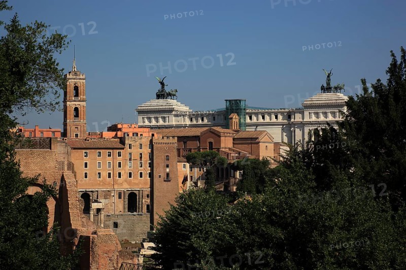 View from Monte Palatino, Palatine Hill, of the historic centre of Rome, Italy, Europe