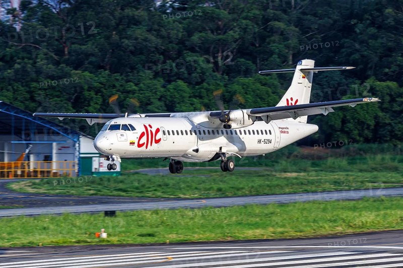 A Clic ATR 72-600 aircraft with registration HK-5294 at Enrique Olaya Herrera Airport in Medellin, Colombia, South America