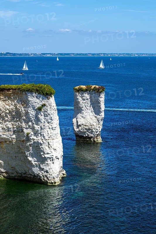 White Cliffs of Old Harry Rocks Jurassic Coast, Dorset Coast, Poole, England, United Kingdom, Europe