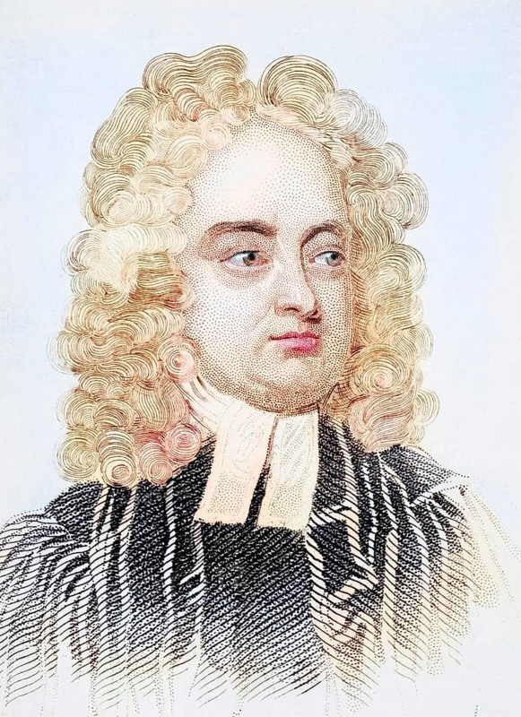 Johnathon Swift pseudonym Isaac Bickerstaff, 1667-1745, Anglo-Irish writer, illustration from Old England's Worthies, published around 1880, Historical, digitally restored reproduction from a 19th century original, Record date not stated