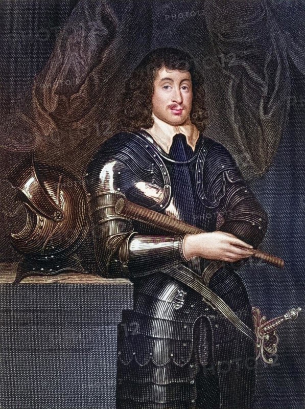 Spencer Compton 2nd Earl of Northampton, Lord Compton, 1601-1643, Royalist commander during the English Civil Wars. From the book Lodges British Portraits, published in 1823, Historical, digitally restored reproduction from a 19th century original, Record date not stated
