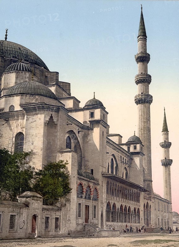 Süleymaniye Camii (Mosque), Constantinople, Turkey, Historical, digitally restored reproduction from a 19th century original, Record date not stated, Asia