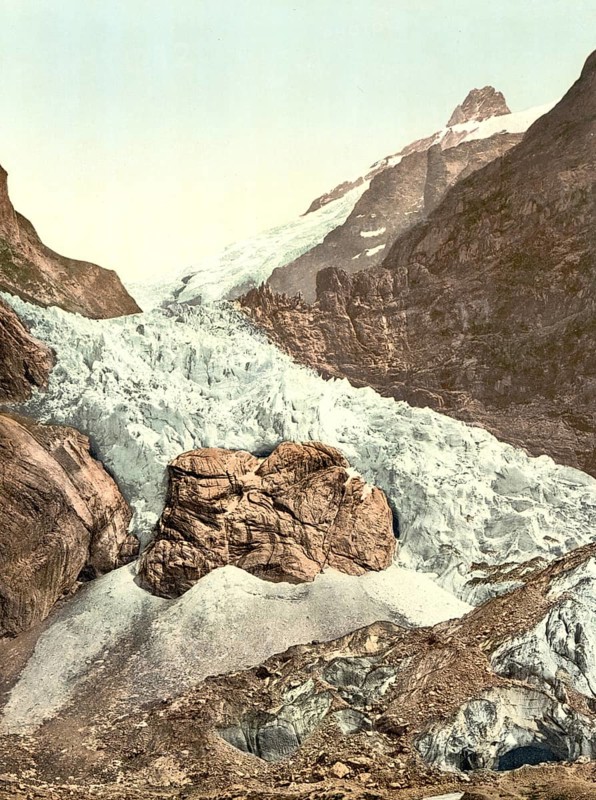Grindelwald, Unterer Grindelwaldgletscher, Bernese Oberland, Switzerland, Historic, digitally restored reproduction from a 19th century original, Record date not stated, Unterer Grindelwald Glacier, Bernese Oberland, Switzerland, Historic, digitally restored reproduction from a 19th century original, Record date not stated, Europe