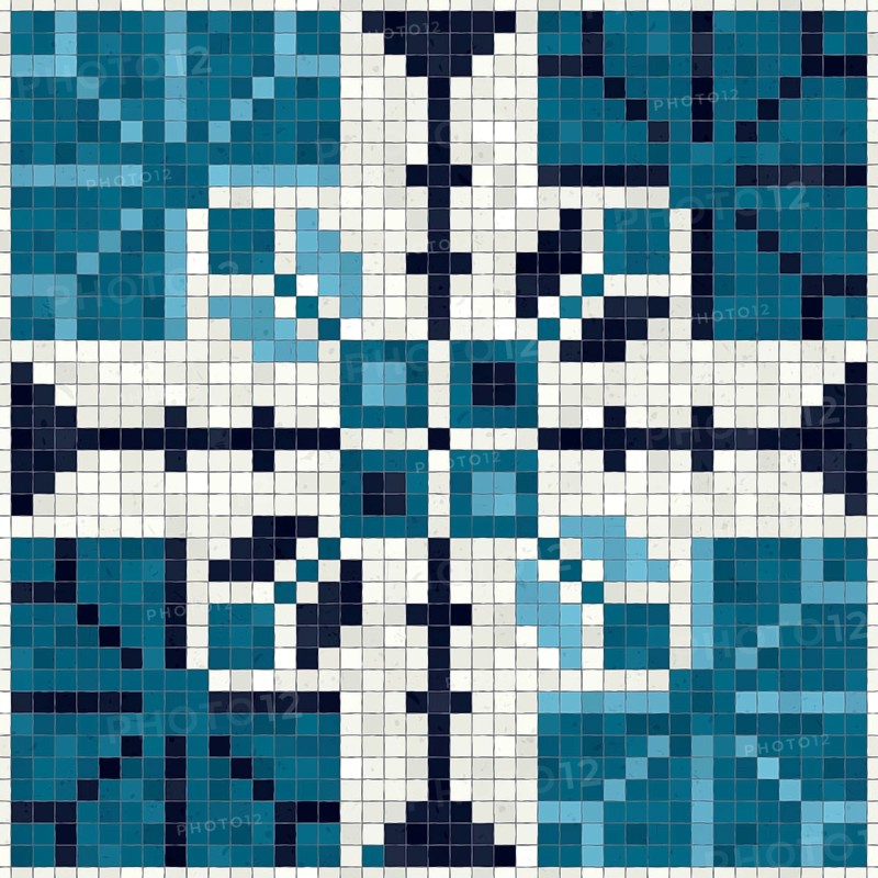 Mosaic tiles background, seamless vector pattern