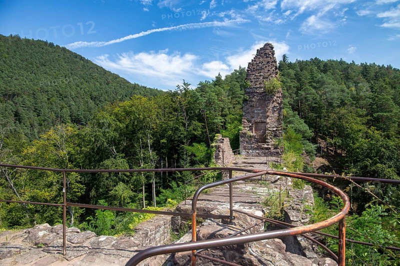 Wasigenstein Castle (Alsace, France) . The castle ruins are the remains of a medieval rock castle in the Palatinate Forest-North Vosges biosphere reserve