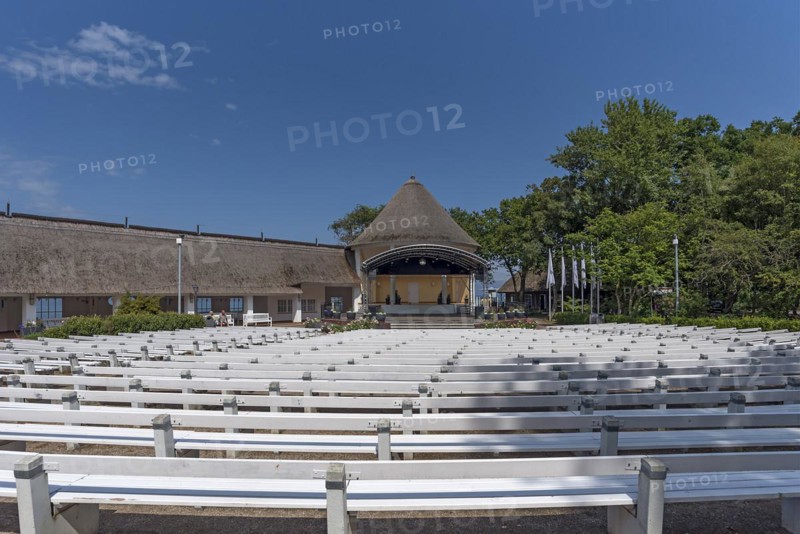Music pavilion in the concert garden on the promenade in Kühlungsborn, Mecklenburg-Vorpommern, Germany, Europe