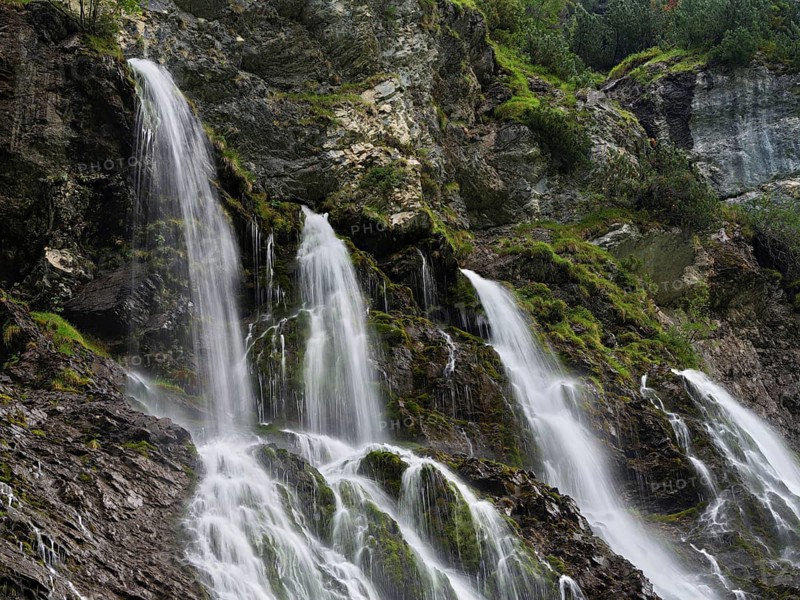 Cascades from the Jungibach Falls, Gental, Canton Bern, Switzerland, Europe