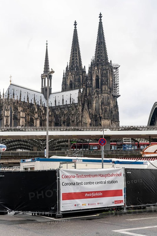 Corona test centre of the city of Cologne, at the main railway station in Cologne, North Rhine-Westphalia, Germany, Europe