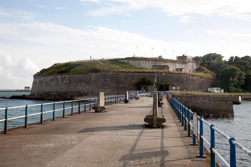 Perimeter defensive walls to Nothe Fort built in 1872 Weymouth, Dorset, England, UK