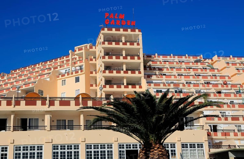 Palm Garden hotel balconies at Solana Matoral, Morro Jable, Jandia peninsula, Fuerteventura, Canary Islands, Spain, Europe