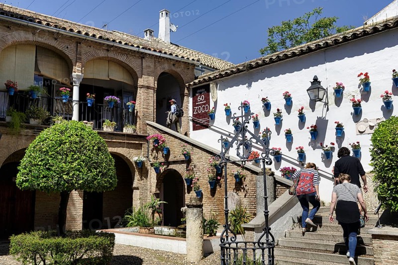Courtyard, Jewish quarter, Juderia, tourists in the historic centre of Cordoba, Córdoba, Andalusia, Spain, Europe