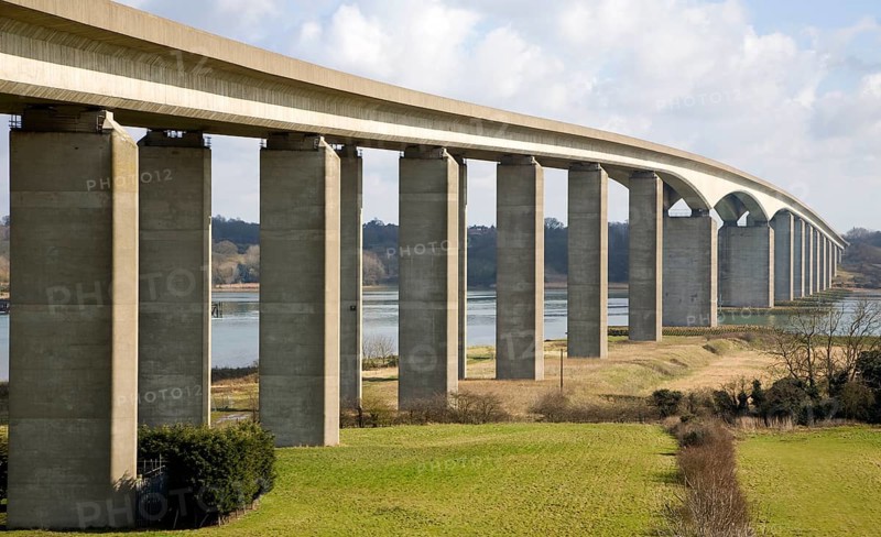 The Orwell Bridge opened in 1982 carries the A14 trunk road over the River Orwell, Ipswich, Suffolk, England, United Kingdom, Europe