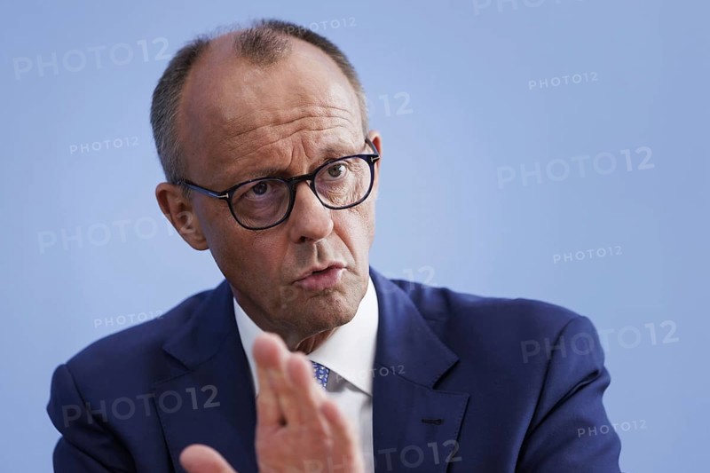 Friedrich Merz, CDU party chairman, at the Federal Press Conference on the consequences of Solingen. Berlin, 27.08.2024