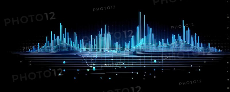 Illustration of abstract audio frequency sound wave lines, AI generated