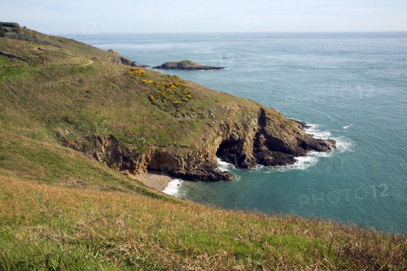Coastal scenery on the south coast of the Island of Herm, Channel Islands, Great Britain