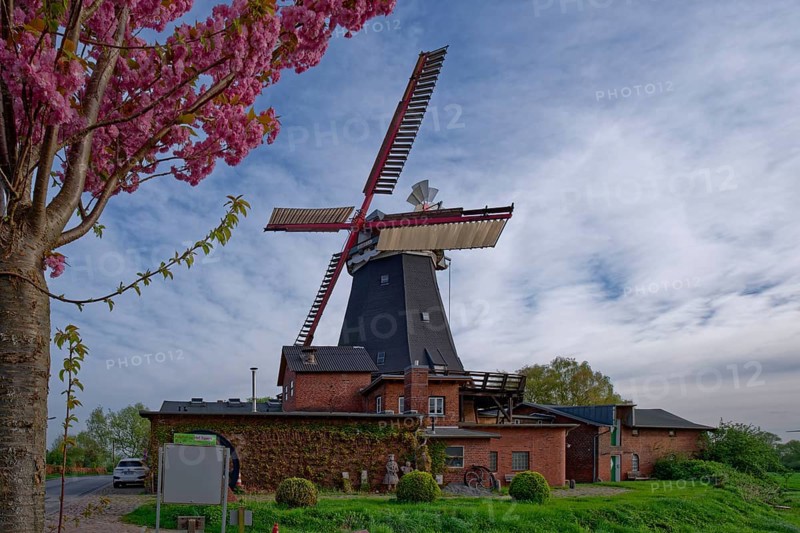 The Riepenburger Mühle, Boreasmühle, is a Dutch windmill dating from 1828. It is the oldest and largest preserved grain windmill in Hamburg and is one of the oldest windmills in Germany. Kirchwerder, Hamburg, Germany, Europe