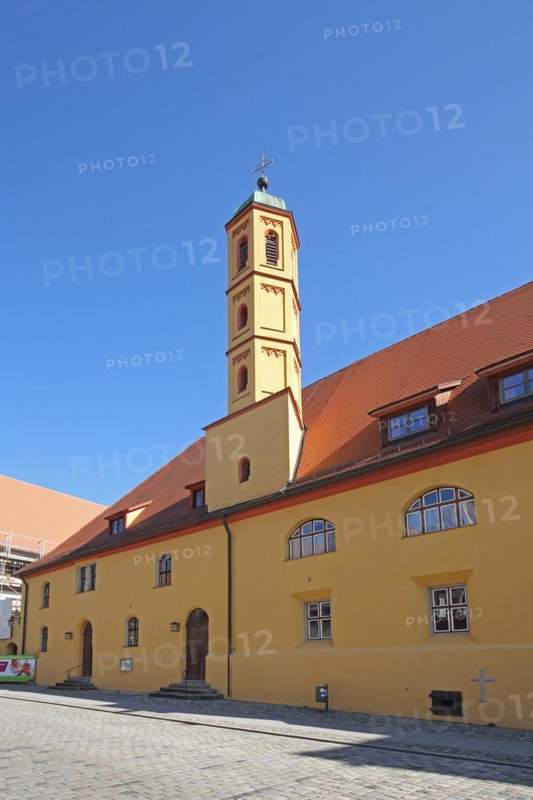 Yellow hospital church, Heilig-Geist-Kirche, Dinkelsbühl, Middle Franconia, Franconia, Bavaria, Germany, Europe