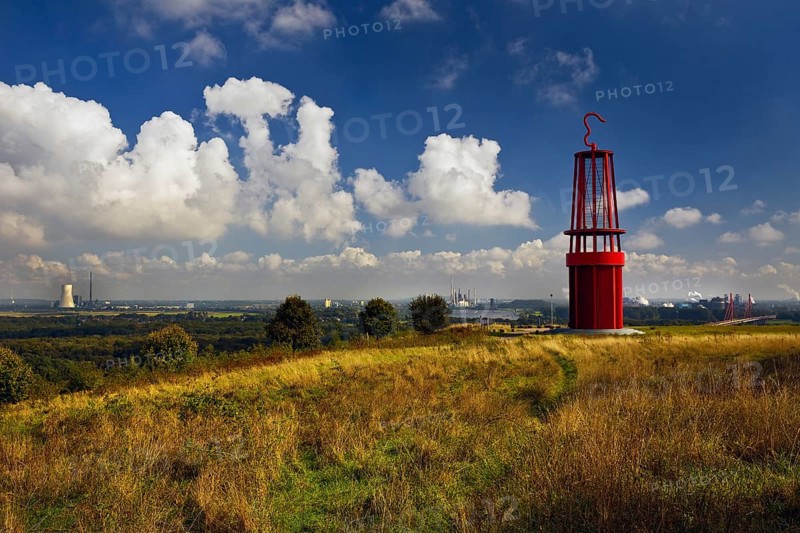 Artwork Geleucht, artist Otto Piene, Rheinpreussen slagheap, Moers, Ruhr area, North Rhine-Westphalia, Germany, Europe