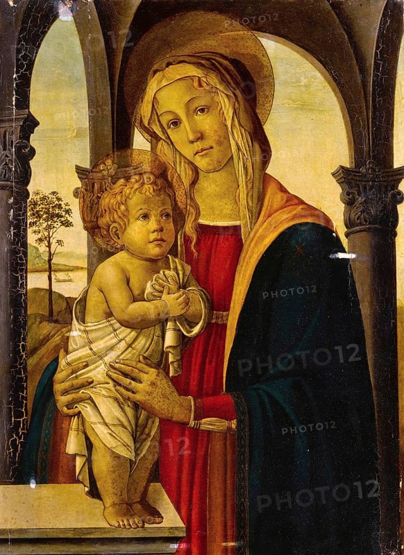 Madonna with Child, Madonna and Child, Painting by Sandro Botticelli (1 March 1445, 1510), one of the most important Italian painters and draughtsmen of the early Renaissance, Historic, digitally restored reproduction from an original, Record date not stated