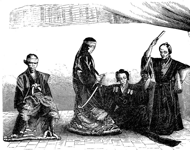 Japan in the late Middle Ages, Actor, Illustration from 1870, Historical, digital reproduction of an original from the 19th century