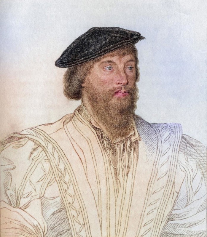 Nicholas Vaux 1st Baron Vaux of Harrowden c.1460 to 1523 English soldier and courtier, Nicholas Vaux 1st Baron Vaux of Harrowden c.1460 to 1523 English soldier and courtier Engraved from a drawing by Virtue after Holbein from the book A Catalogue of the Royal and Noble Authors published 1806, Historic, digitally restored reproduction from a 19th century original, Record date not stated