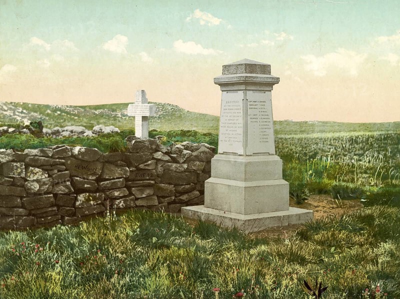 Graves of British soldiers, Battlefield of Majura Hill, South Africa, digitally restored reproduction from a 19th century original, record date not stated, Graves of British Soliders, Battlefield of Majura Hill, South Africa, digitally restored reproduction from a 19th century original, record date not stated, Africa
