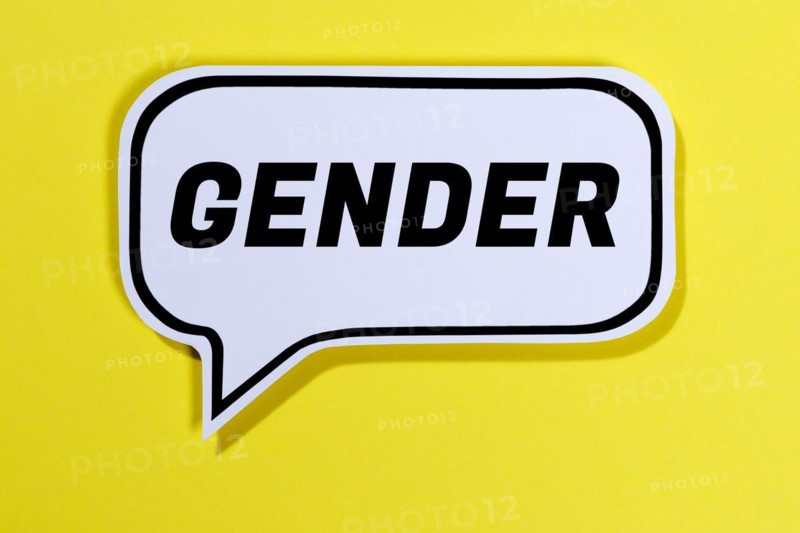 Gender as a symbol for gender-appropriate language in speech bubbles Communication concept speaking in