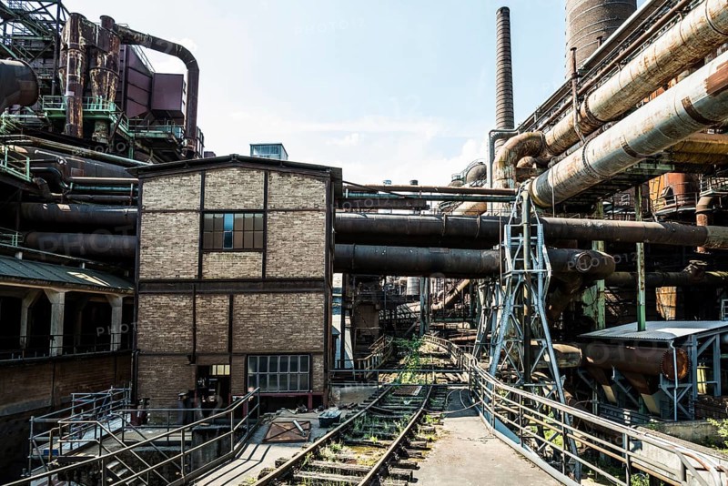 Former steelworks, Völklingen Ironworks, UNESCO World Heritage Site, Völklingen, Saarland, Germany, Europe