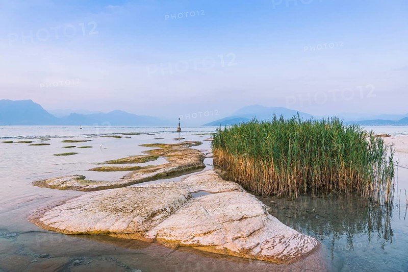 Evening mood at Jamaica beach, lake, holiday, travel, tourism, Sirmione, Italy, Europe