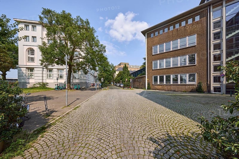 Art school orientation area and St Ursula Grammar School on Reuterkaserne Street in the old town of Düsseldorf, state capital, independent city, North Rhine-Westphalia, Germany, Europe