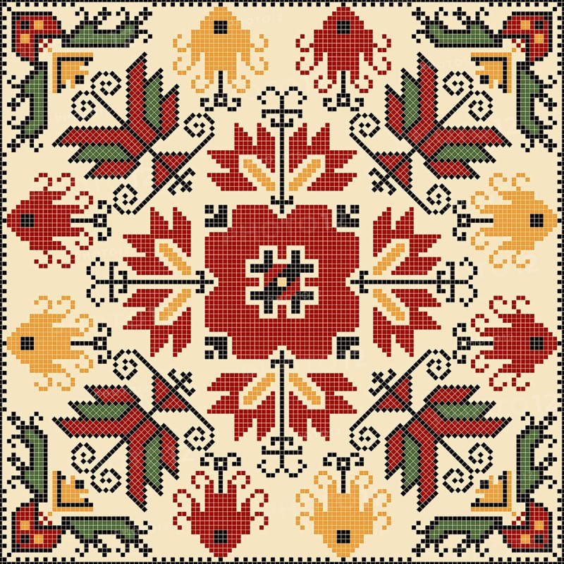 Traditional Bulgarian embroidery vector pattern
