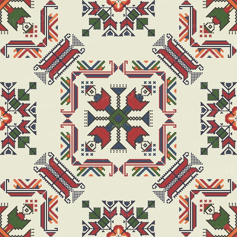 Traditional Bulgarian embroidery vector pattern
