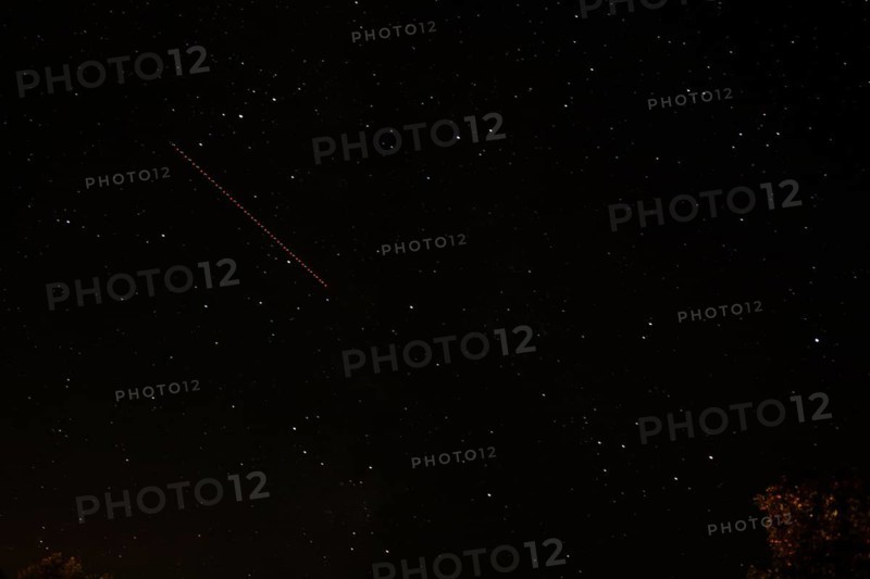 Starry sky, stars, shooting star, Perseids meteor, Lüneburg, Lower Saxony, Germany, 13 August 2024, Europe